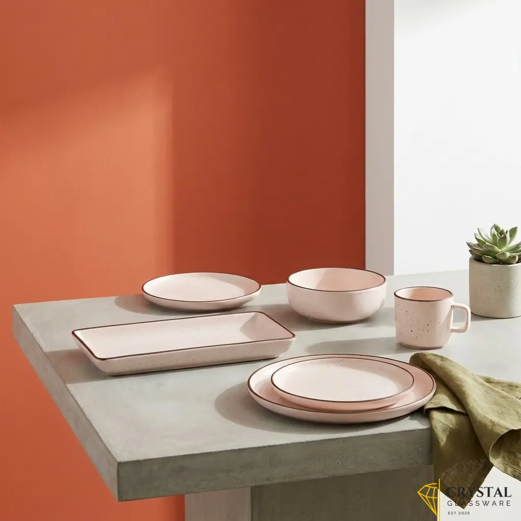 Speckled Serenity ceramic stoneware 17 pc serving set 4 person serving
